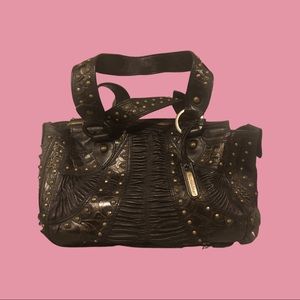 Isabella Fiore Black Leather Stud Shoulder Bag